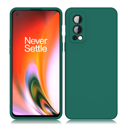 Matte Lens Protective Back Cover for OnePlus Nord 2 (5G) / One Plus Nord 2 (5G) , Slim Silicone with Soft Lining Shockproof Flexible Full Body Bumper Case , Green