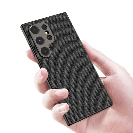 Kapa Soft Full Fabric Protective Back Case Cover for Samsung Galaxy S24 ULTRA | Shockproof Slim Hard Anti Slip Back Case (Black) - Mobizang