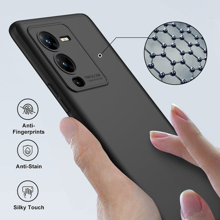 Kapa Double Dip Full 360 Protection Back Case Cover for Vivo V25 PRO (5G) (Black)