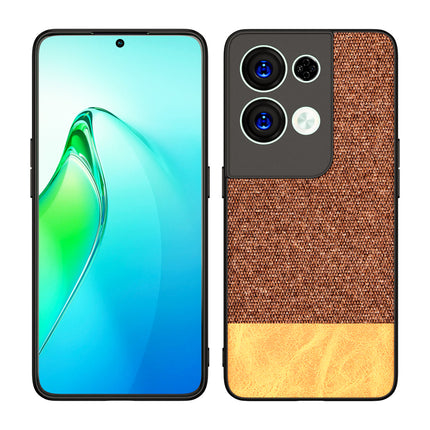 Kapa Soft Fabric & Leather Hybrid Protective Back Case Cover for Oppo Reno 8 PRO (5G) (Brown)