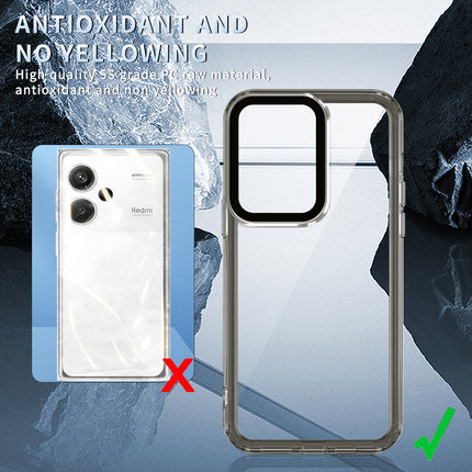 Kapa Warrior Acrylic Clear Back Cover For Redmi Note 13 PRO PLUS | Slim Shockproof [Military Grade Protection] Hybrid Bumper Case (Grey Sides)