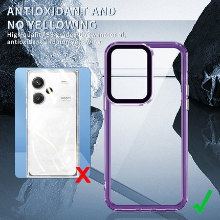 Kapa Warrior Acrylic Clear Back Cover For Redmi Note 13 PRO PLUS | Slim Shockproof [Military Grade Protection] Hybrid Bumper Case (Purple Sides) - Mobizang