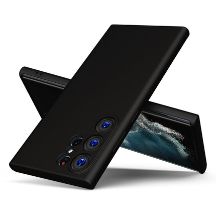 Kapa Matte Protective Lens Flexible Back Cover for Samsung Galaxy S23 Ultra , Slim Silicone with Soft Lining Shockproof Full Body Bumper Case (Black)