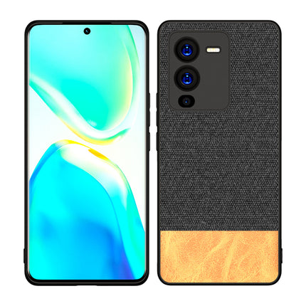 Kapa Soft Fabric & Leather Hybrid Protective Case Cover for Vivo V25 PRO (5G) (Black,Brown) - Mobizang