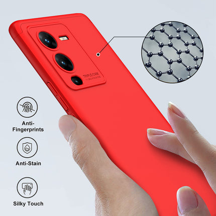 Kapa Double Dip Full 360 Protection Back Case Cover for Vivo V25 PRO (5G) (Red)