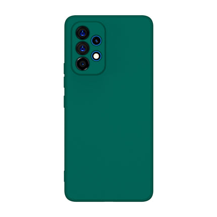 Matte Lens Protective Back Cover for Samsung Galaxy A73 (5G), Slim Silicone with Soft Lining Shockproof Flexible Full Body Bumper Case (Green) - Mobizang