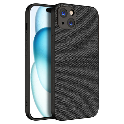 Kapa Soft Full Fabric Protective Back Case Cover for Apple iPhone 15 Plus | Shockproof Slim Hard Anti Slip Back Case (Black)