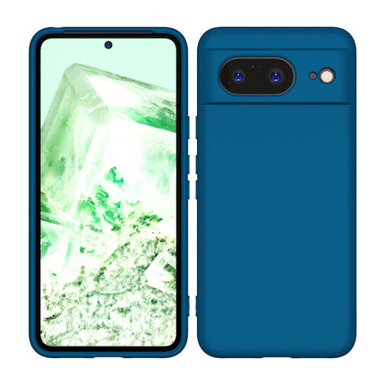 Kapa Matte Protective Lens Flexible Back Cover for Google Pixel 8 | Slim Silicone with Soft Lining Shockproof Full Body Bumper Case (Blue)