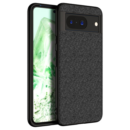 Kapa Soft Full Fabric Protective Back Case Cover for Google Pixel 8 | Shockproof Slim Hard Anti Slip Back Case (Black)
