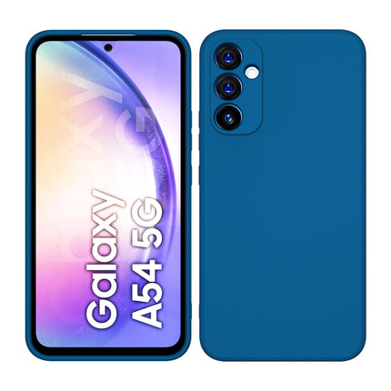 Kapa Matte Lens Protective Flexible Back Cover for Samsung Galaxy A54 (5G) | Slim Silicone with Soft Lining Shockproof Full Body Bumper Case (Blue)