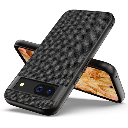 Kapa Soft Full Fabric Protective Back Case Cover for Google Pixel 8A | Shockproof Slim Hard Anti Slip Back Case (Black)