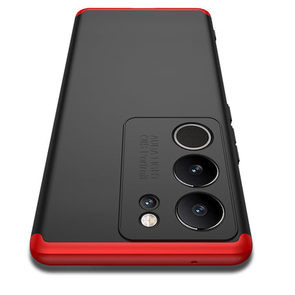 Kapa Double Dip Full 360 Protection Back Case Cover With Stand for Vivo V29 (5G) / Vivo V29 Pro (5G) (Red::Black) - Mobizang