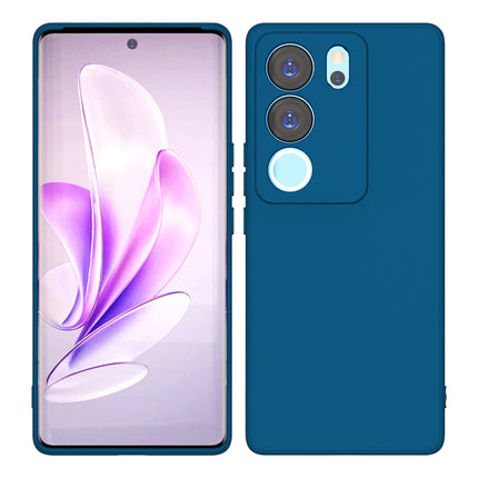 Kapa Matte Protective Lens Flexible Back Cover for VIvo V29 PRO (5G) | Slim Silicone with Soft Lining Shockproof Full Body Bumper Case (Blue)