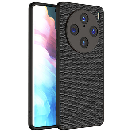 Kapa Soft Full Fabric Protective Back Case Cover for Vivo X100 Pro | Shockproof Slim Hard Anti Slip Back Case (Black)