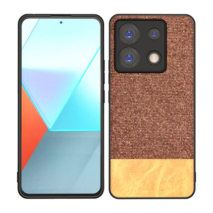 Kapa Soft Fabric & Leather Hybrid Protective Back Cover for Redmi Note 13 PRO | Shockproof Slim Hard Anti Slip Back Case (Brown)