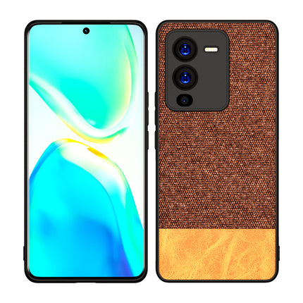 Kapa Soft Fabric & Leather Hybrid Protective Case Cover for Vivo V25 PRO (5G) (Brown)