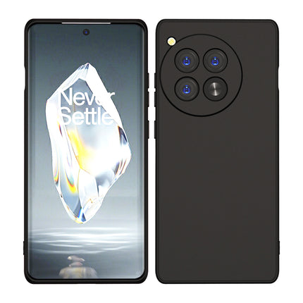 Kapa Matte Protective Lens Flexible Back Cover for Oneplus 12R | Slim Silicone with Soft Lining Shockproof Full Body Bumper Case (Black)