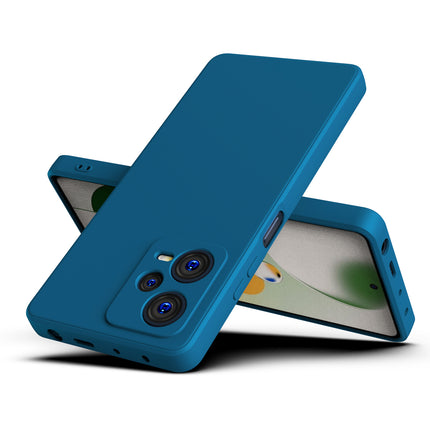Kapa Matte Protective Lens Flexible Back Cover for Redmi Note 12 Pro Plus , Slim Silicone with Soft Lining Shockproof Full Body Bumper Case (Blue) - Mobizang