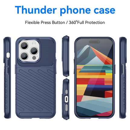 Kapa Thunder Protective Flexible Back Cover for Apple iPhone 15 Pro Max | Slim Anti Slip Rugged TPU Shockproof Full Body Bumper Case (Blue)