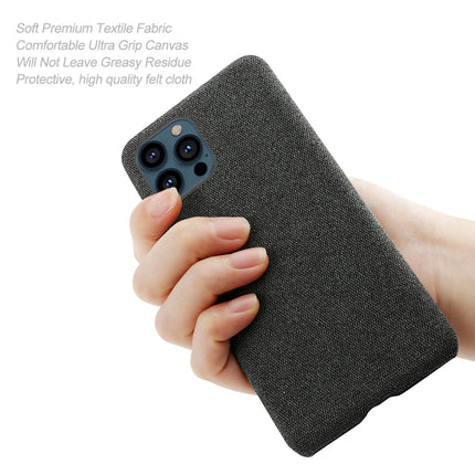 Woven Soft Fabric Case for Apple iPhone 13 Pro Max Back Cover, Shock Protection Slim Hard Anti Slip Back Cover (Black)