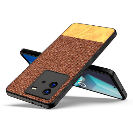 Kapa Soft Fabric & Leather Hybrid Protective Case Cover for Vivo IQOO Neo 6 (5G) (Brown)