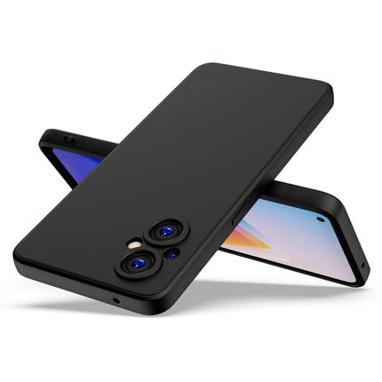 Matte Lens Protective Shockproof Flexible Back Cover for Oppo F21 PRO (5G), Slim Silicone with Soft Lining Shockproof Flexible Full Body Bumper Case (Black)