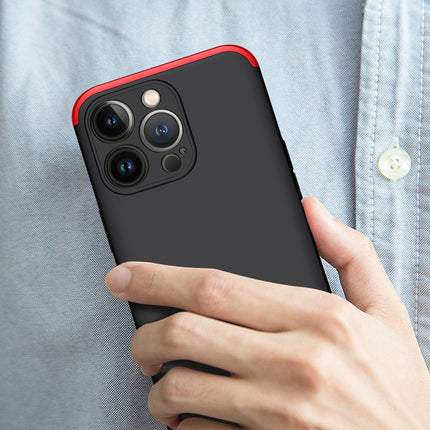 Double Dip Full 360 Protection Back Case Cover for Apple iPhone 13 Pro Max (6.7) (Red,Black)