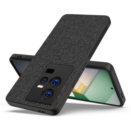 Kapa Soft Full Fabric Hybrid for IQOO 11 Back Cover | Shockproof Hybrid Slim Hard Anti Slip Back Case (Black)