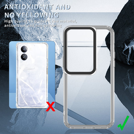 Kapa Warrior Acrylic Clear Back Cover For Vivo V29 (5G) / Vivo V29 Pro (5G) | Slim Shockproof [Military Grade Protection] Hybrid Bumper Case (Transparent Sides) - Mobizang