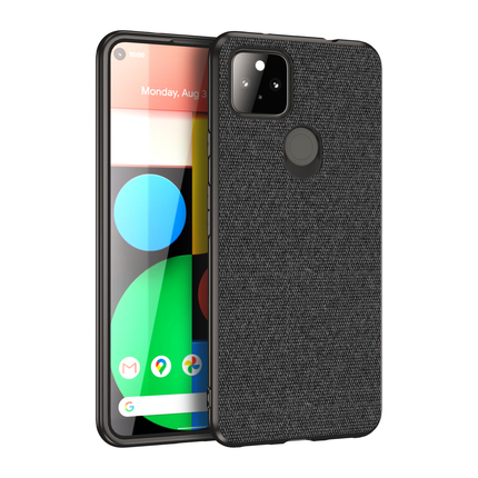 Soft Full Fabric Protective Back Case Cover for Google Pixel 5A (Black)