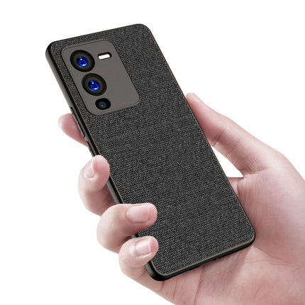 Kapa Soft Full Fabric Protective Back Case Cover for Vivo V25 PRO (5G) (Black)
