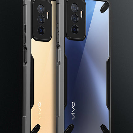 Kapa Bull Back Cover for Vivo V23E (5G), Shockproof Slim Hybrid Clear Case (Black)