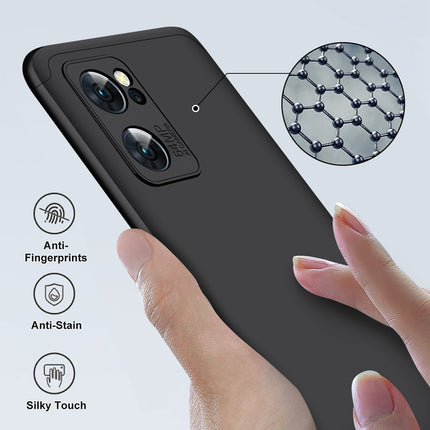 Double Dip Full 360 Protection Back Case Cover for Oppo Reno 7 (5G) (Black) - Mobizang