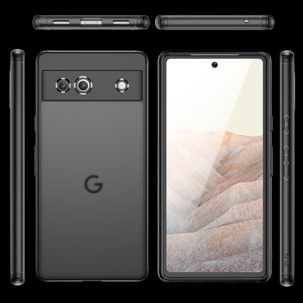 Kapa Shield Frosted Acrylic Back Shock Proof Case Cover for Google Pixel 7A (Black) - Mobizang