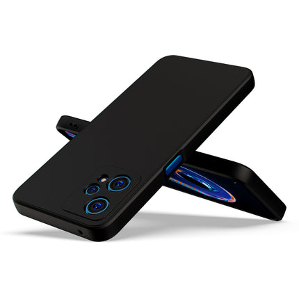 Matte Lens Protective Back Cover for Realme 9 PRO, Slim Silicone with Soft Lining Shockproof Flexible Full Body Bumper Case (Black)