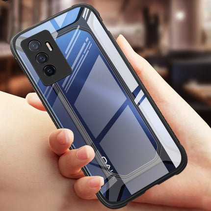 Kapa Unicorn for Vivo V23E (5G) Clear Back Case, Shock Proof Slim Hybrid Bumper Cover (Black)