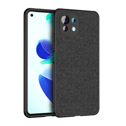 Soft Full Fabric Protective Back Case Cover for Xiaomi Mi 11 Lite (Black)
