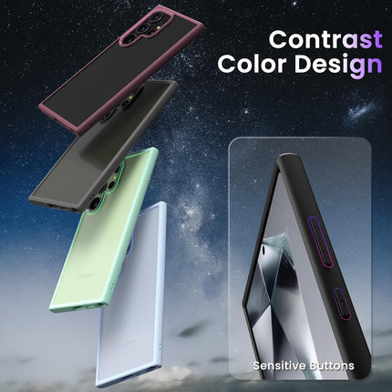 Kapa Hawkeye-I Clear Back Cover for Samsung Galaxy S24 ULTRA | Camera Lens Protector Shockproof Slim Clear Case Cover (Black) - Mobizang