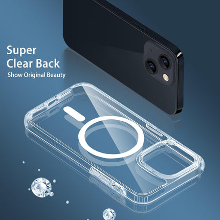 Kapa Clear Magnetic Back Cover for Apple iPhone 15 , Compatible with MagSafe | [Military Grade Protection] Shock Proof Slim Hybrid Bumper Case