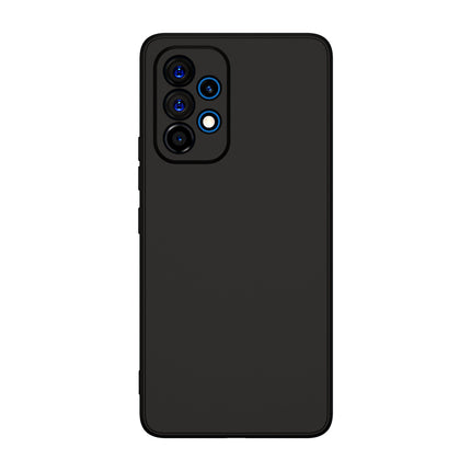 Matte Lens Protective Back Cover for Samsung Galaxy A73 (5G), Slim Silicone with Soft Lining Shockproof Flexible Full Body Bumper Case (Black)