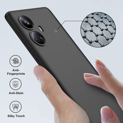 Kapa Double Dip Full 360 Protection Back Case Cover for Realme 10 Pro Plus (Black)