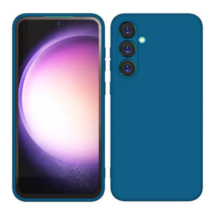 Kapa Matte Protective Lens Flexible Back Cover for Samsung Galaxy S23 FE | Slim Silicone with Soft Lining Shockproof Full Body Bumper Case (Blue) - Mobizang