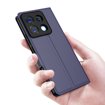 Kapa Noble Slim Magnetic Leather Flip Case Cover for Poco X6 PRO / Redmi Note 13 PRO | Card Holder Stand Leather Flip Wallet Case (Blue) - Mobizang