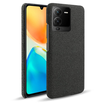 Kapa Woven Soft Fabric Case for VIVO V25 PRO (5G) Back Cover, Shock Protection Slim Hard Anti Slip Back Cover (Black)