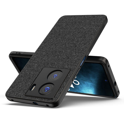 Kapa Soft Full Fabric Protective Back Case Cover for IQOO Z7 / Z7S (5G) | Shockproof Slim Hard Anti Slip Back Case (Black) - Mobizang