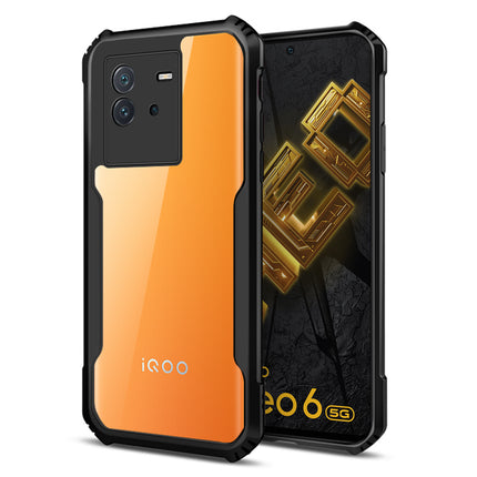 Kapa Beetle for IQOO NEO 6 (5G) Back Case, [Military Grade] Shockproof Slim Hybrid Clear Back Cover (Black)