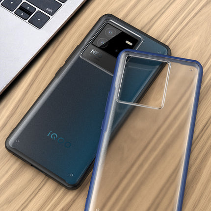 Kapa Shield Frosted Acrylic Back Shock Proof Case Cover for Vivo iQOO Neo 6 (Blue)