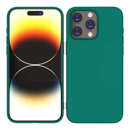 Kapa Matte Protective Lens Flexible Back Cover for Apple iPhone 15 Pro Max | Slim Silicone with Soft Lining Shockproof Full Body Bumper Case (Green)