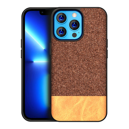 Kapa Soft Fabric & Leather Hybrid Protective Back Case Cover for Apple iPhone 14 Mini (Brown)