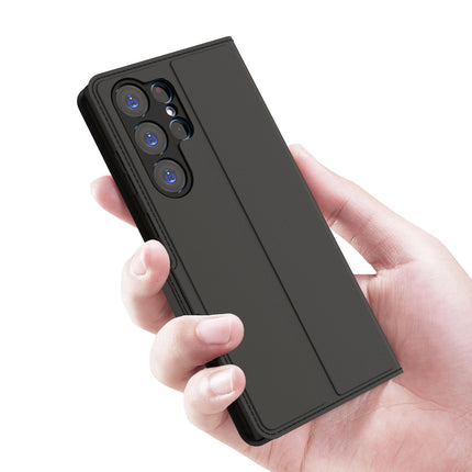 Kapa Noble Slim Magnetic Leather Flip Case Cover for Samsung Galaxy S23 Ultra ,Card Holder Stand Leather Flip Wallet Case (Black) - Mobizang
